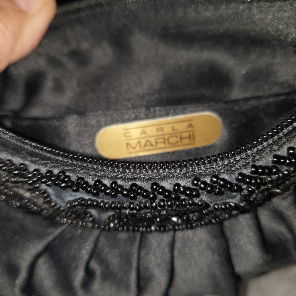 Carla Marchi Black Evening Bag w/Beads - Picture 16 of 16